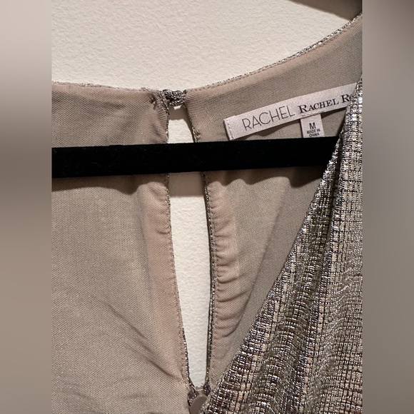 RACHEL Roy Wrap Gold Metallic Off Shoulder Dress - Picture 9 of 12